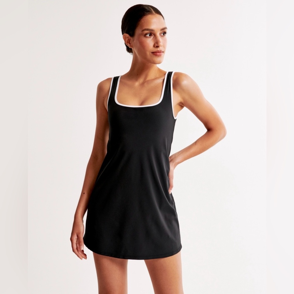 NWT - Abercrombie - Traveler Mini Dress - Black W/ White Piping - Size XXSP